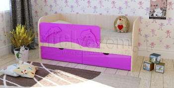 Друзья Кровать детская 2 ящика 1.8 Фиолетовый глянец в Чумаково - chumakovo.mebel54.com | фото