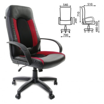 Кресло офисное BRABIX Strike EX-525 (черно-красный) в Чумаково - chumakovo.mebel54.com | фото