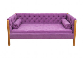 Кровать 180 серии Леди  32 Фиолетовый (подушка валик) в Чумаково - chumakovo.mebel54.com | фото