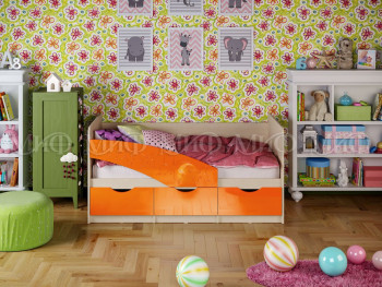 Кровать Бабочки 1,6м (Оранжевый металлик) в Чумаково - chumakovo.mebel54.com | фото