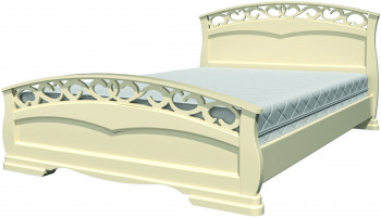 Кровать Грация-1 из массива сосны 1600*2000 Слоновая кость в Чумаково - chumakovo.mebel54.com | фото