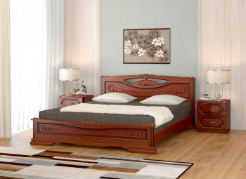Кровать Карина-7 из массива сосны 1400*2000 Орех в Чумаково - chumakovo.mebel54.com | фото