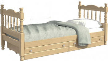 Кровать одинарная Аленка из массива сосны 800*1890 Сосна в Чумаково - chumakovo.mebel54.com | фото
