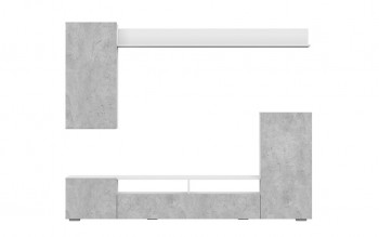 Мебель для гостиной МГС 4 (Белый/Цемент светлый) в Чумаково - chumakovo.mebel54.com | фото