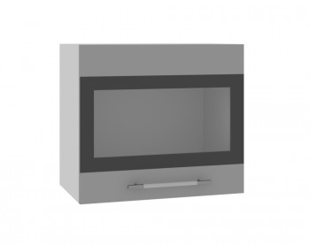 Ройс ВПГСФ 500 Шкаф верхний горизонтальный со стеклом с фотопечатью высокий (Графит софт/корпус Серый) в Чумаково - chumakovo.mebel54.com | фото