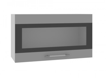 Ройс ВПГСФ 800 Шкаф верхний горизонтальный со стеклом с фотопечатью высокий (Графит софт/корпус Серый) в Чумаково - chumakovo.mebel54.com | фото